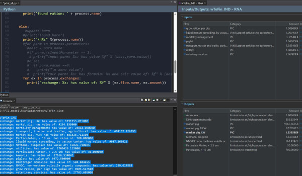 both ipc and python console code to extract LCI data retrieves